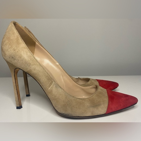 MANOLO BLAHNIK BB CAPTOE SUEDE PUMPS - Picture 7 of 11